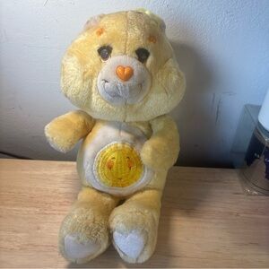 Vintage 1983 Kenner Care Bears Funshine Bear 14" Plush Stuffed Animal Toy Yellow